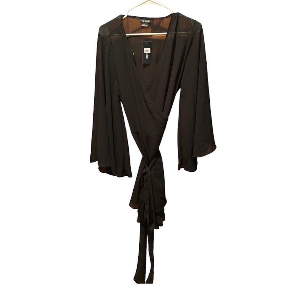 City Chic Fleetwood Tunic in Black Size 16 NWT